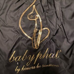 Baby Phat by Kimora Lee Simmons black and gold knapsack